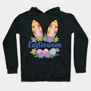 Easterween Bunny Ears and Eggs Festive Holiday Design Hoodie